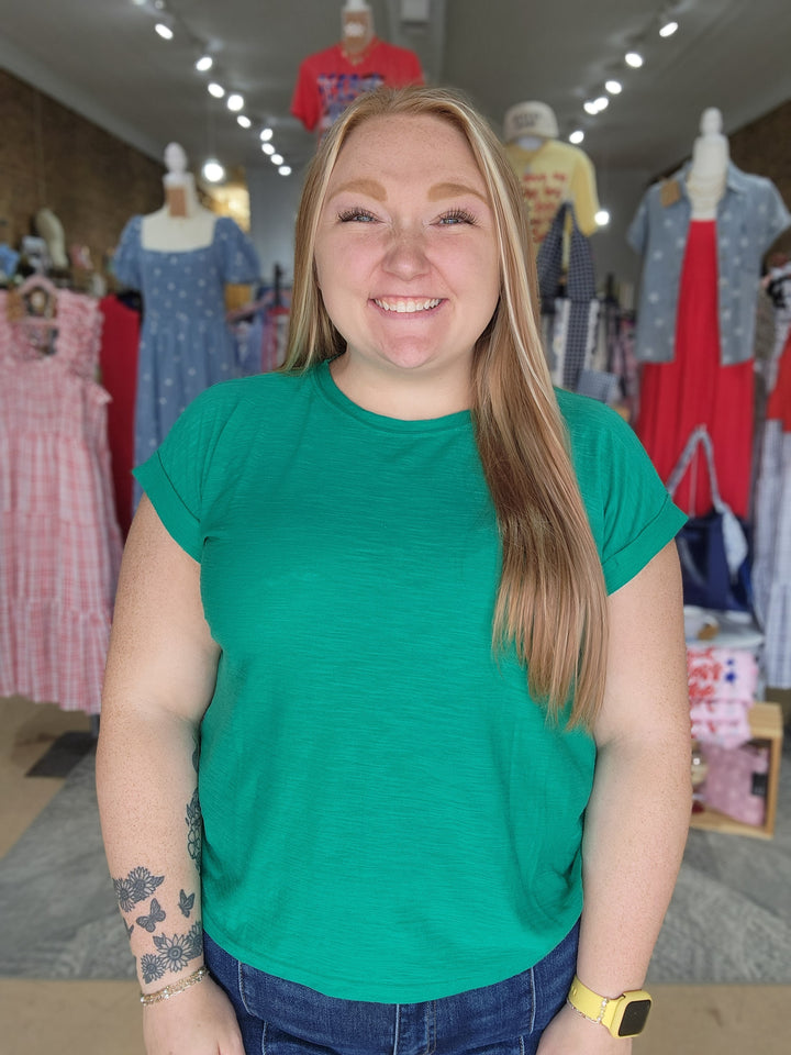 Roll Cuff Slub Tee 3