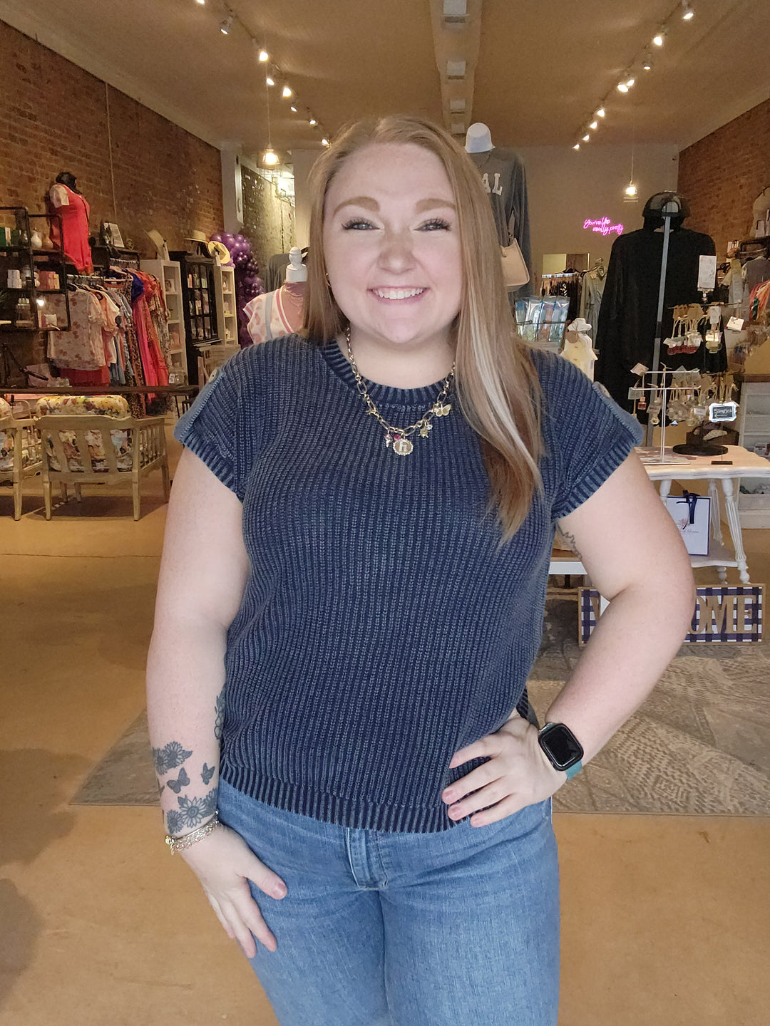 Roll Tab Knit Pullover