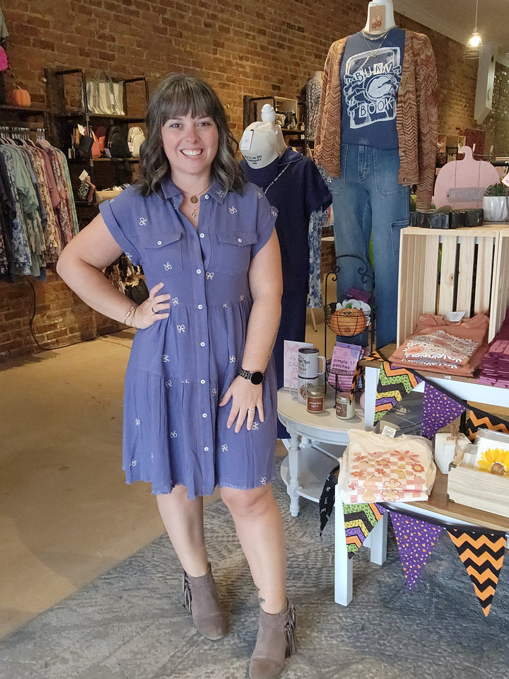 Bow Button Up Dress