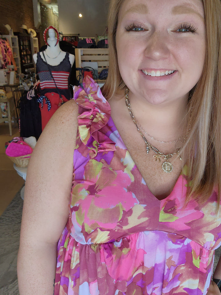 Purple Multi Color Dress