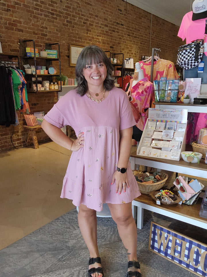 Emrboidered Muslin Dress