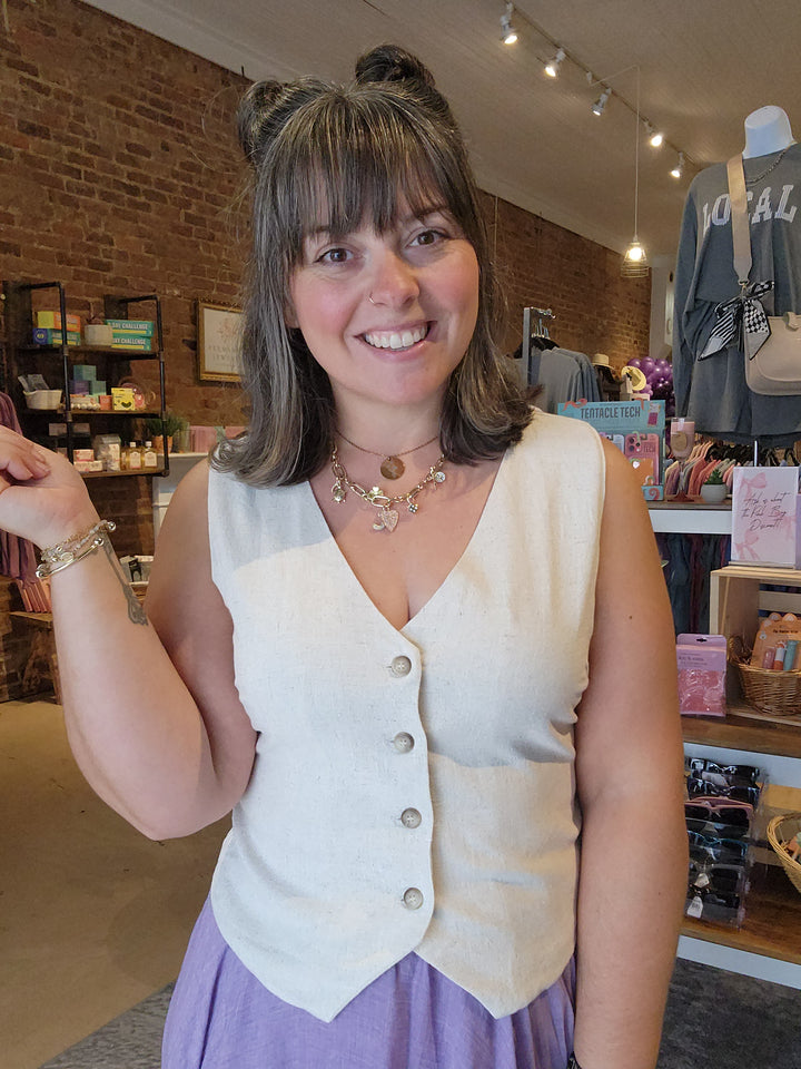 Oatmeal Linen Vest