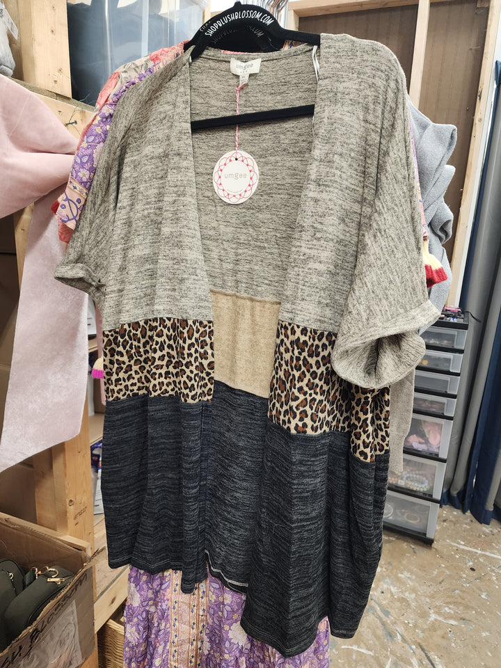 Leopard Colorblock Kimono