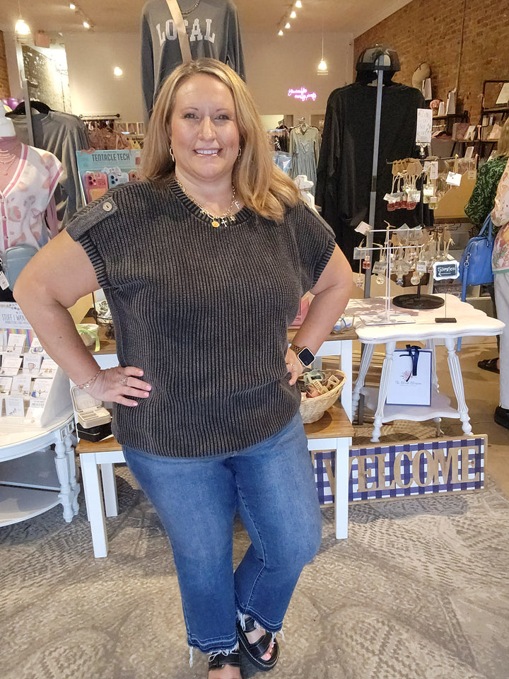 Roll Tab Knit Pullover