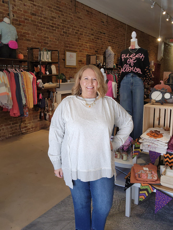 Heathered Grey Hooded Sweatshirt