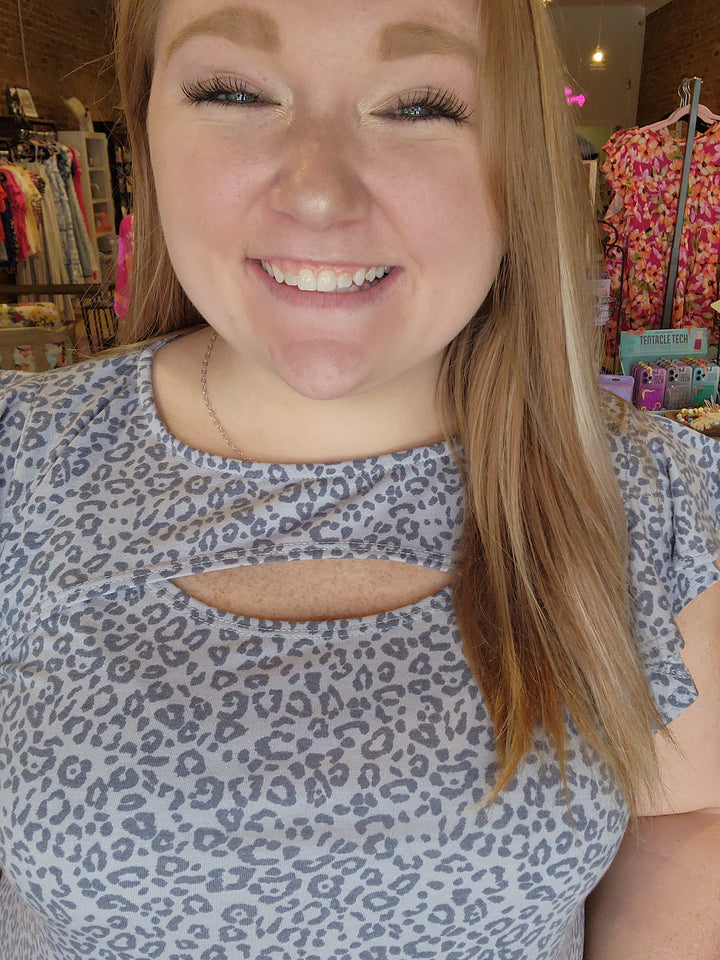 Leopard Cut Out Top
