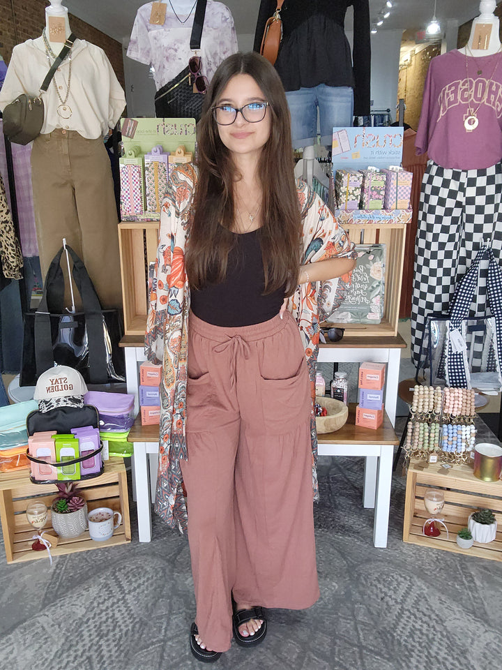 Wide Leg Crinkle Pants