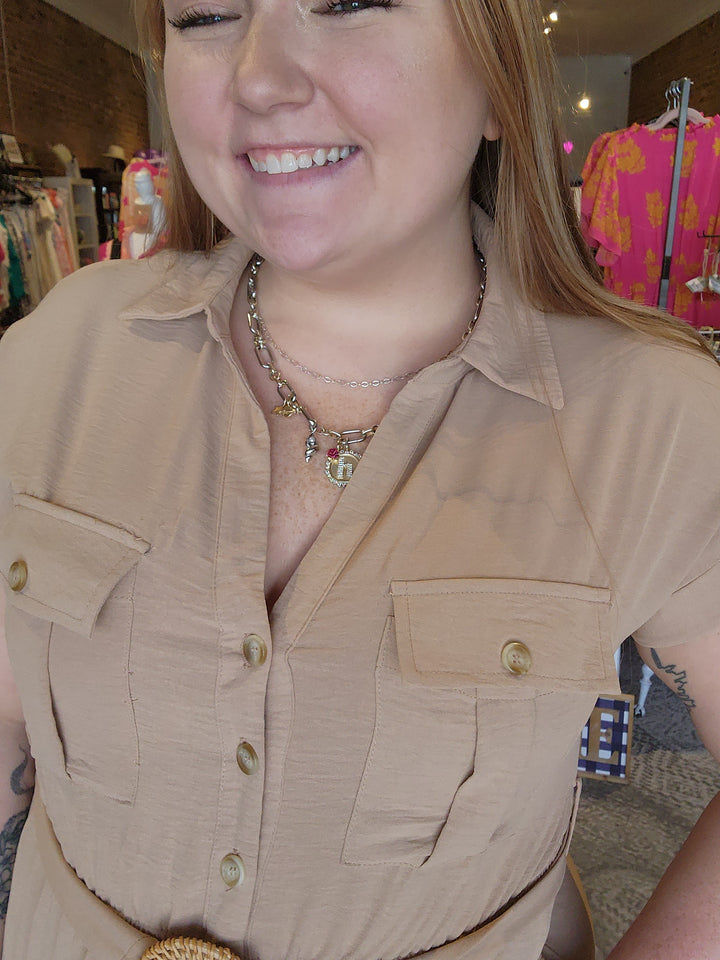 Belted Button Up Dress