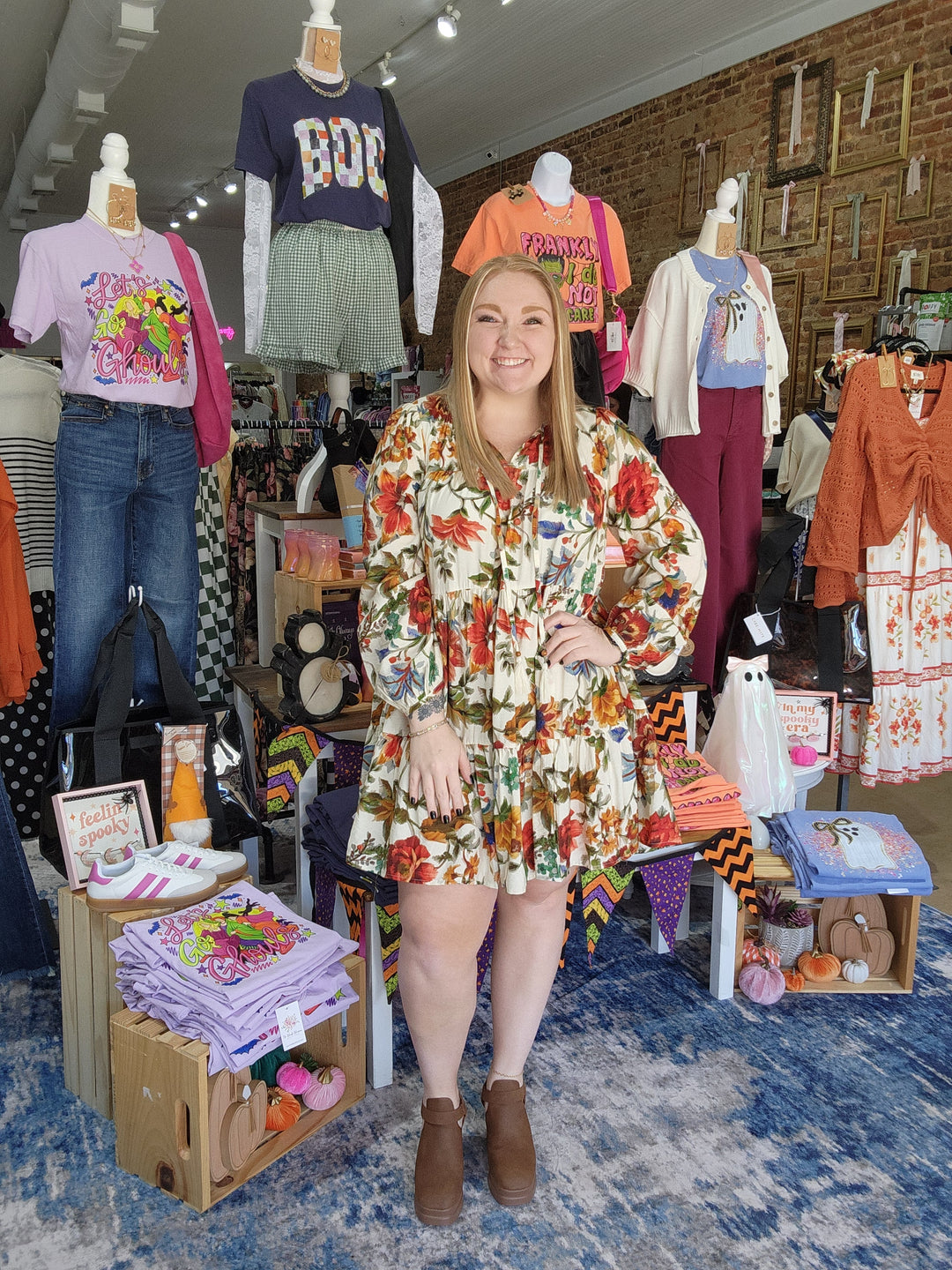 Fall Floral Tassel Dress