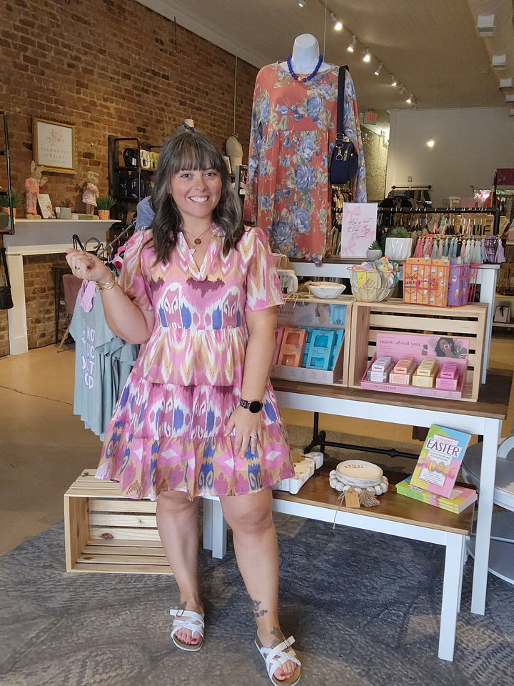Ikat Print Dress