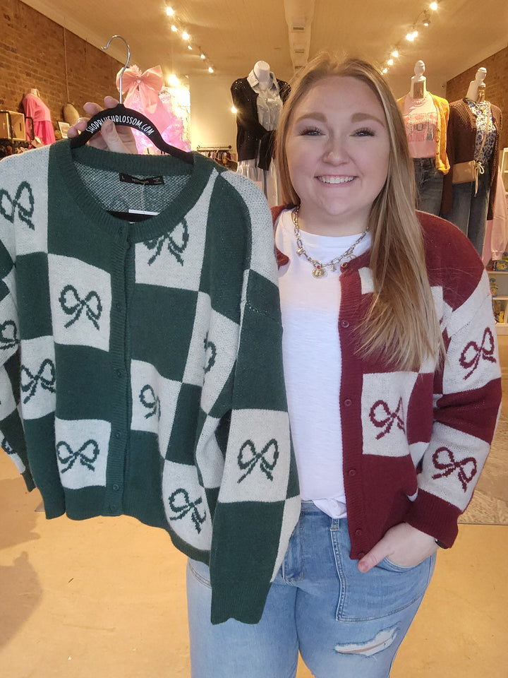 Checkered Bow Sweater