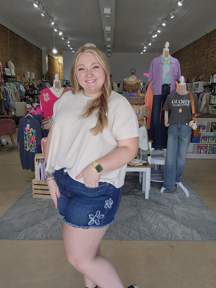 Risen HR Flower Patched Shorts