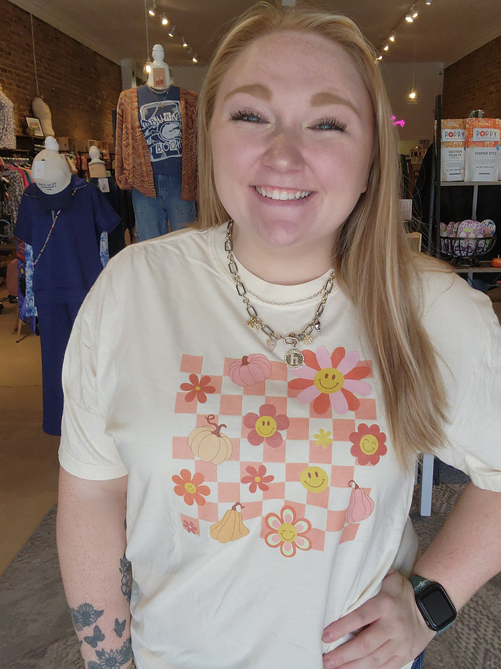 Checkered Pumpkin Tee