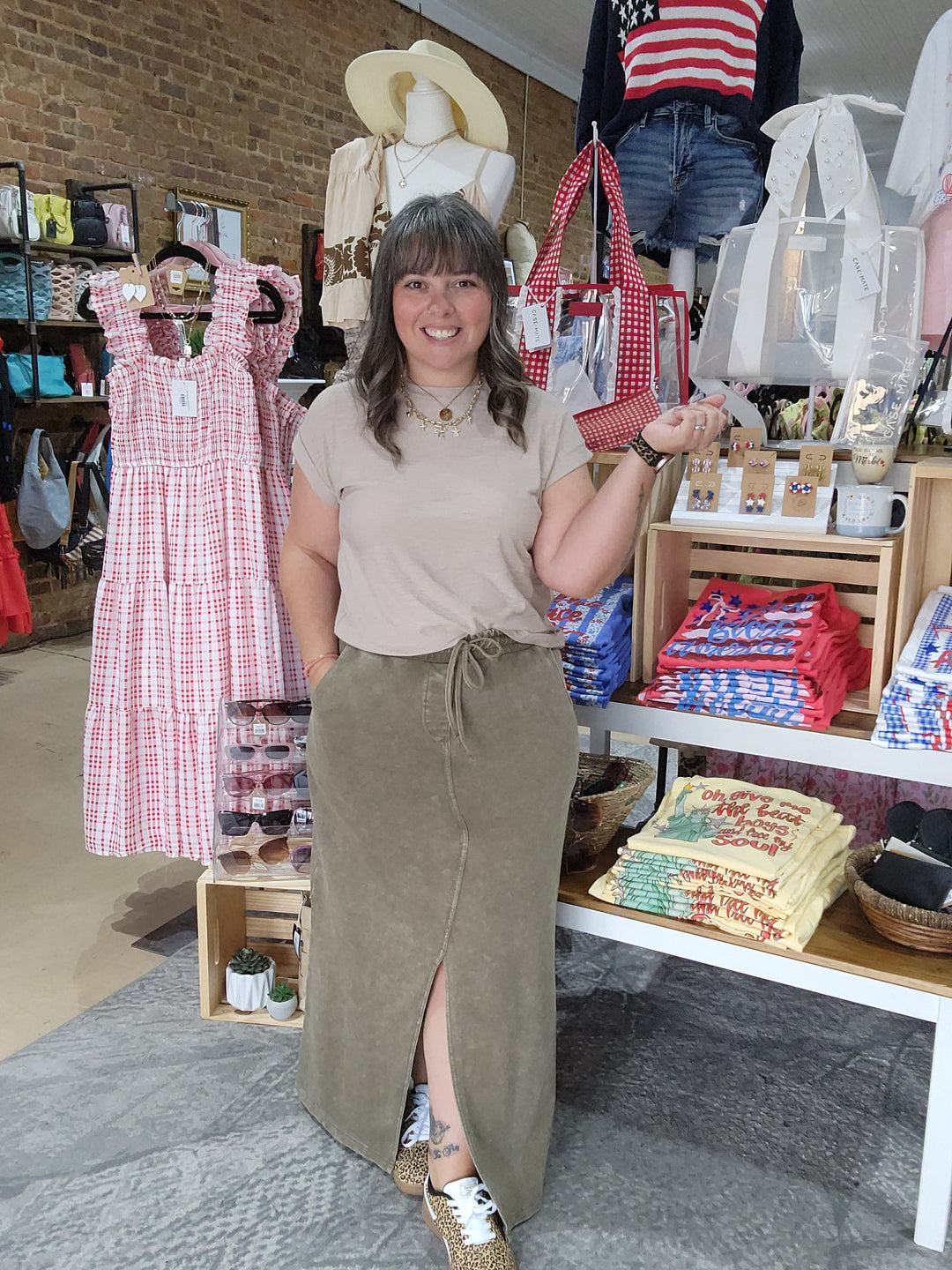 Acid Wash Maxi Skirt