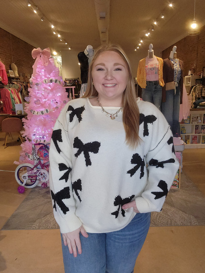 Pearl Bow Sweater