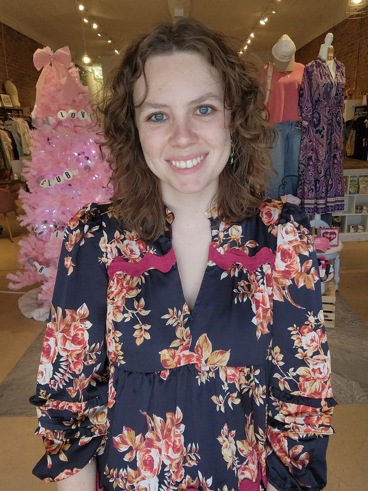 S & M Floral Rik Rak Blouse FINAL SALE
