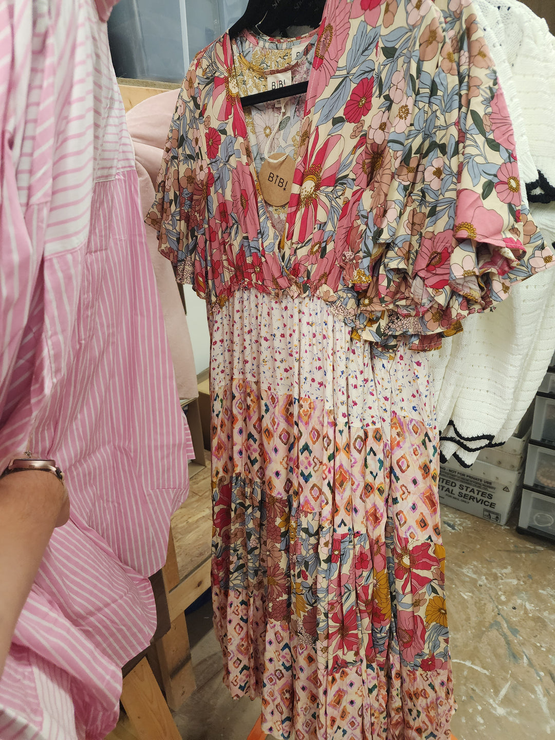 Mixed Print Block Dress