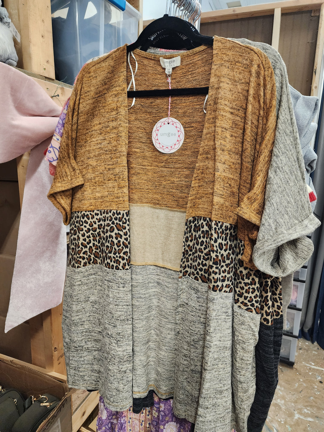Leopard Colorblock Kimono