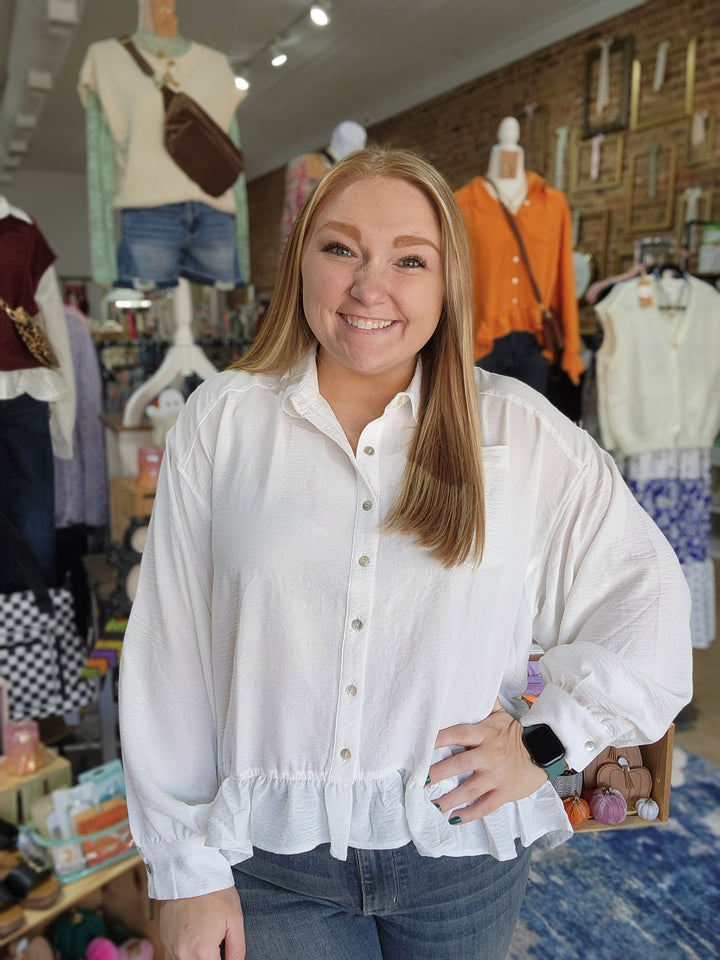Solid Baby Doll Peplum Top