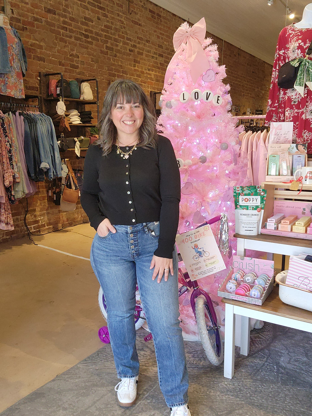 Button Front Black Cardigan