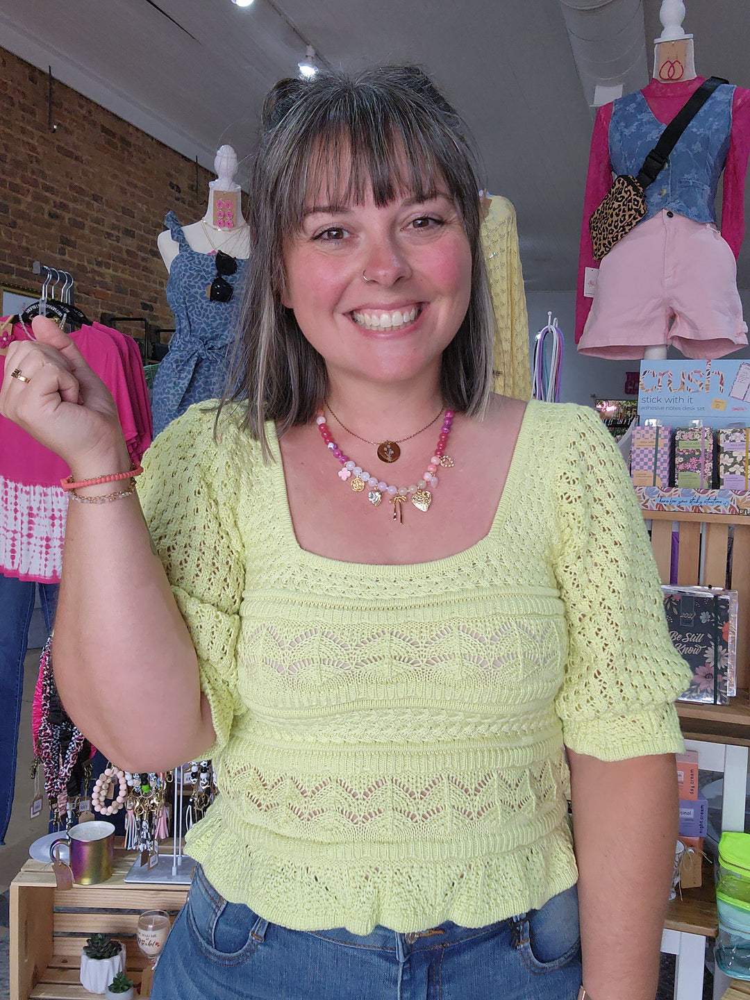 Puff Sleeve Crochet Top