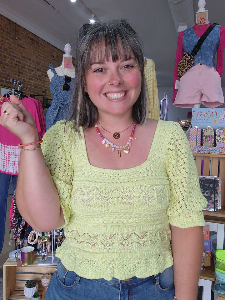 Puff Sleeve Crochet Top
