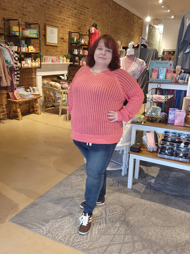 Coral Open Weave Knit