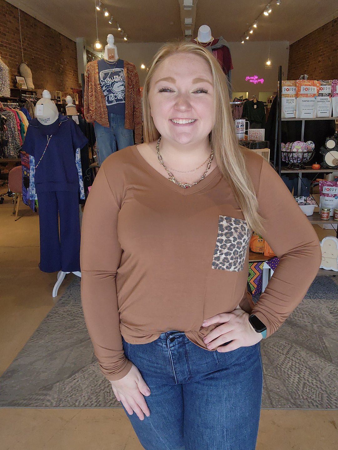 Cheetah Pocket VNeck