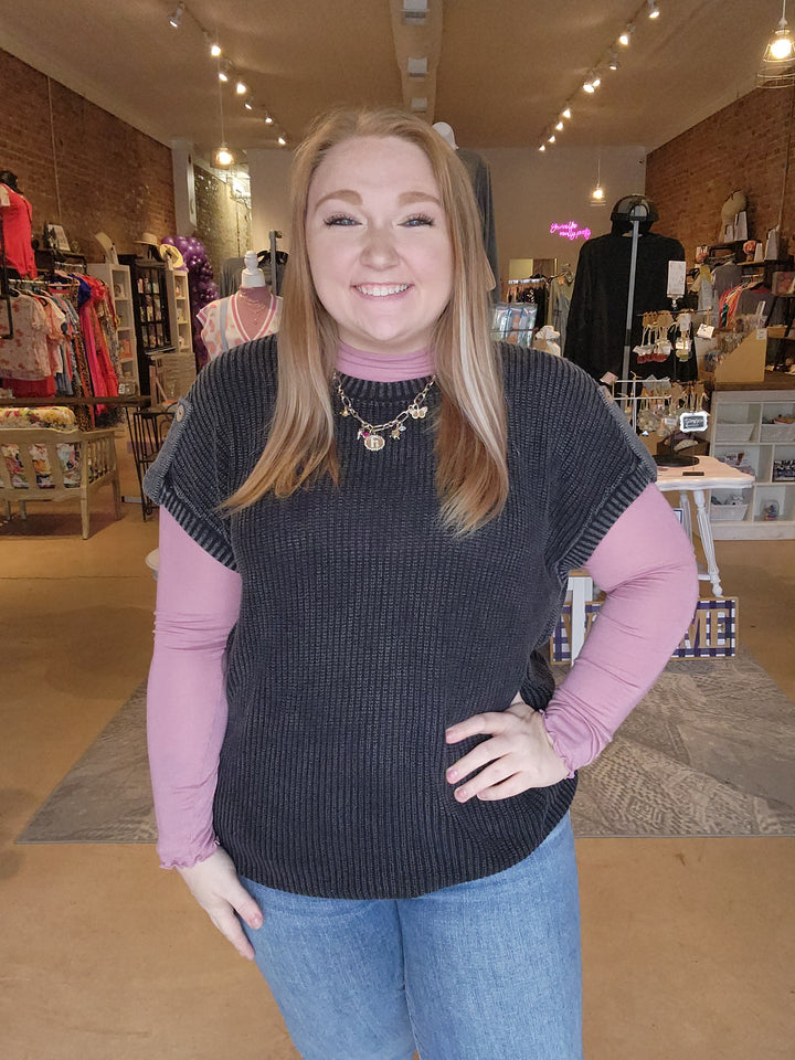 Roll Tab Knit Pullover