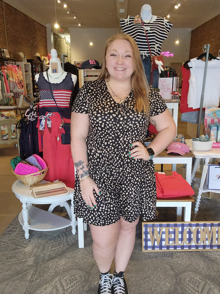 Leopardish Fit & Flare Romper