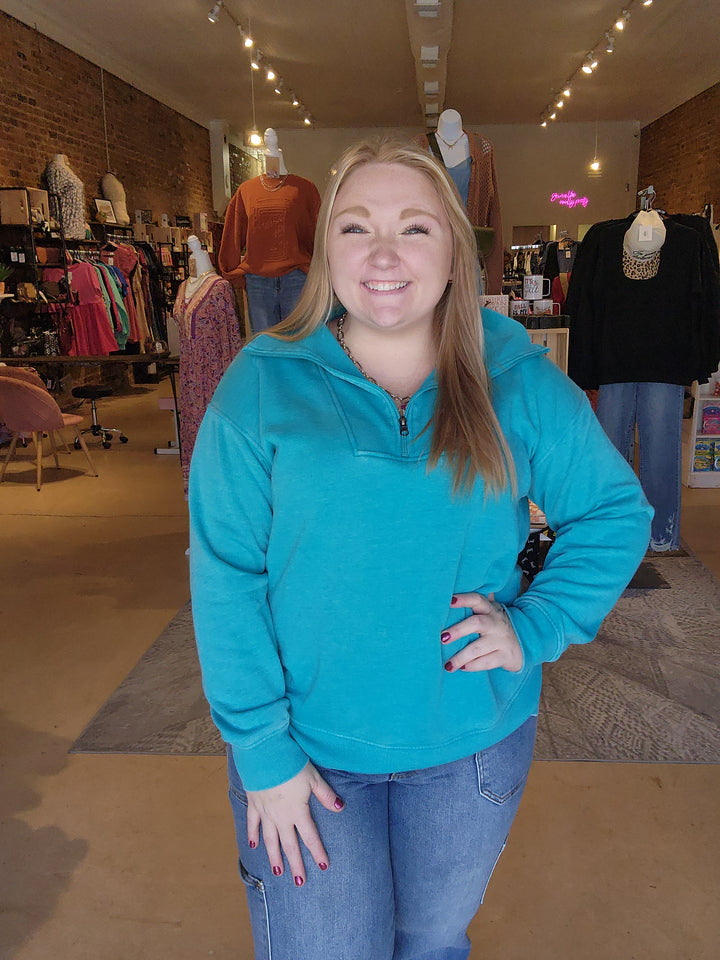 Turquoise Quarter Zip