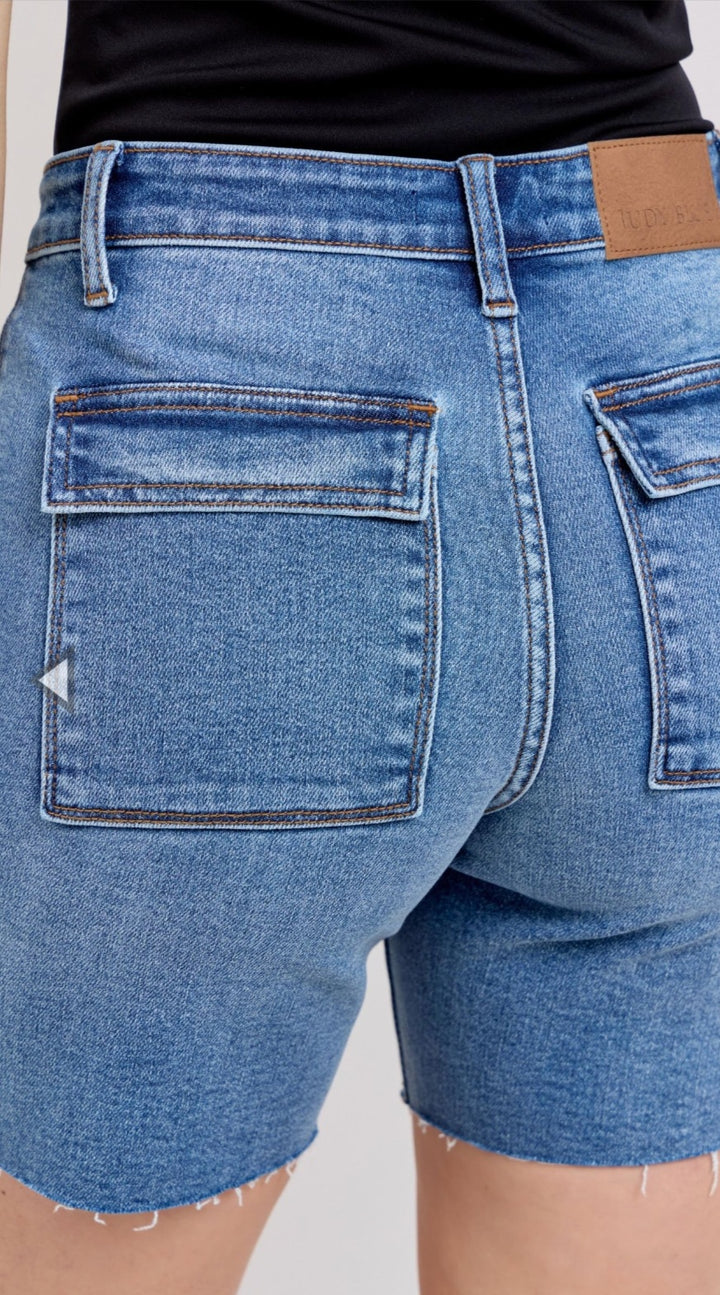 Judy Blue Patch Pocket Bermuda Shorts