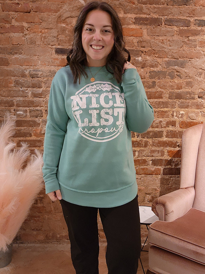 Nice List Dropout Teal Sweatshirt