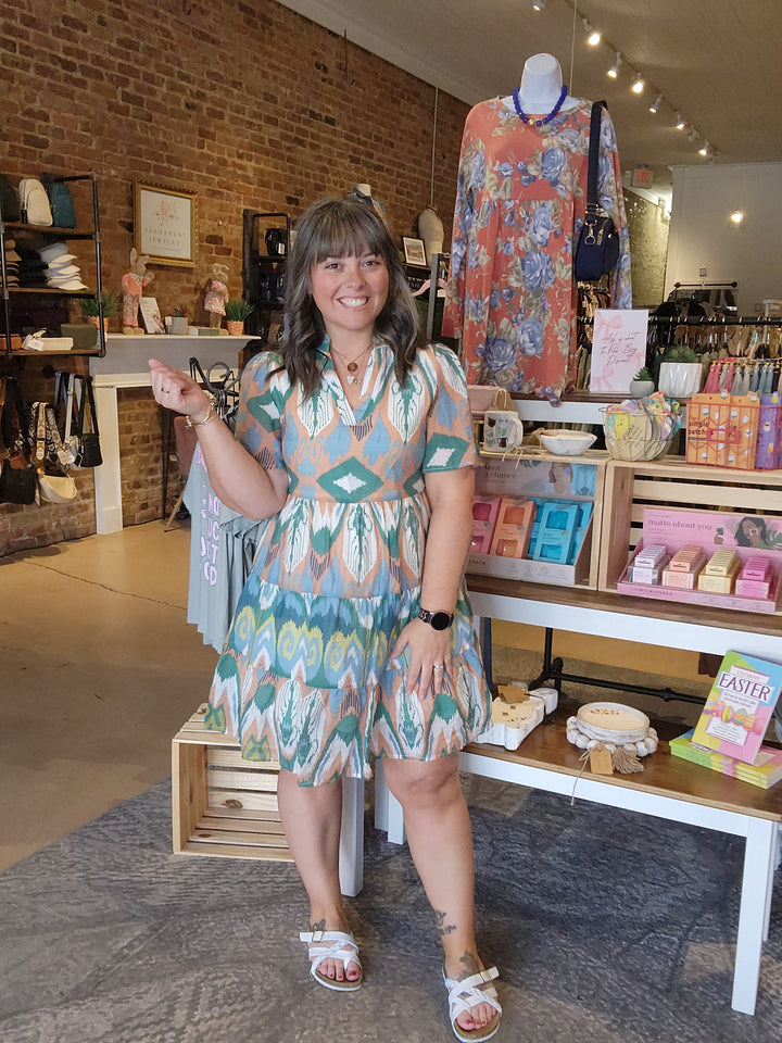 Ikat Print Dress