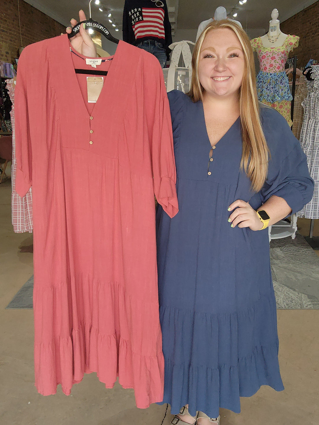 Linen Peasant Dress