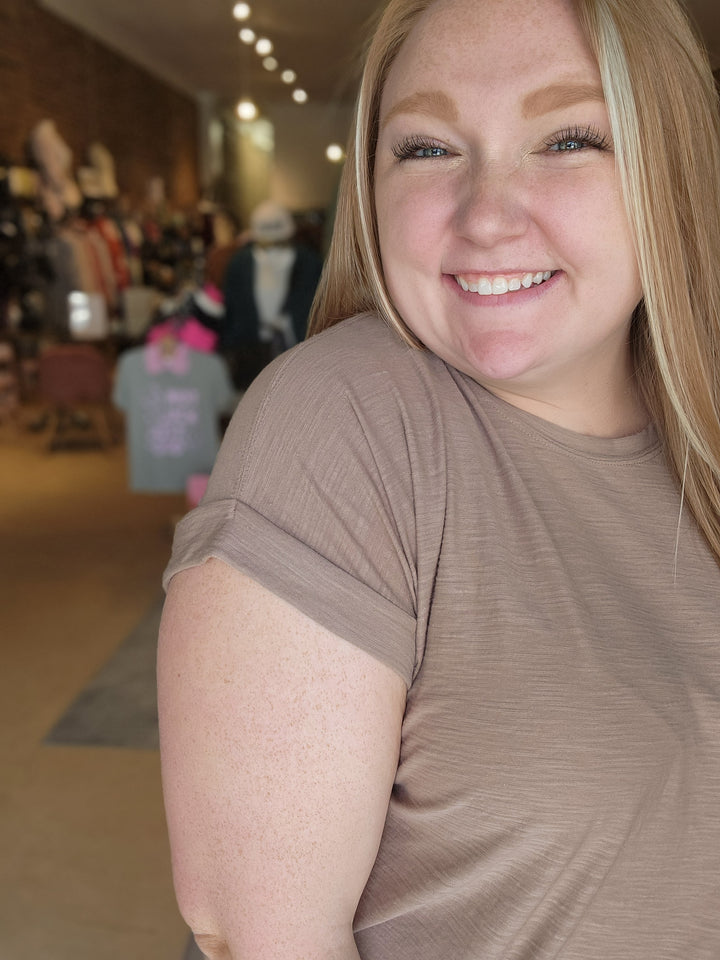Roll Cuff Slub Tee