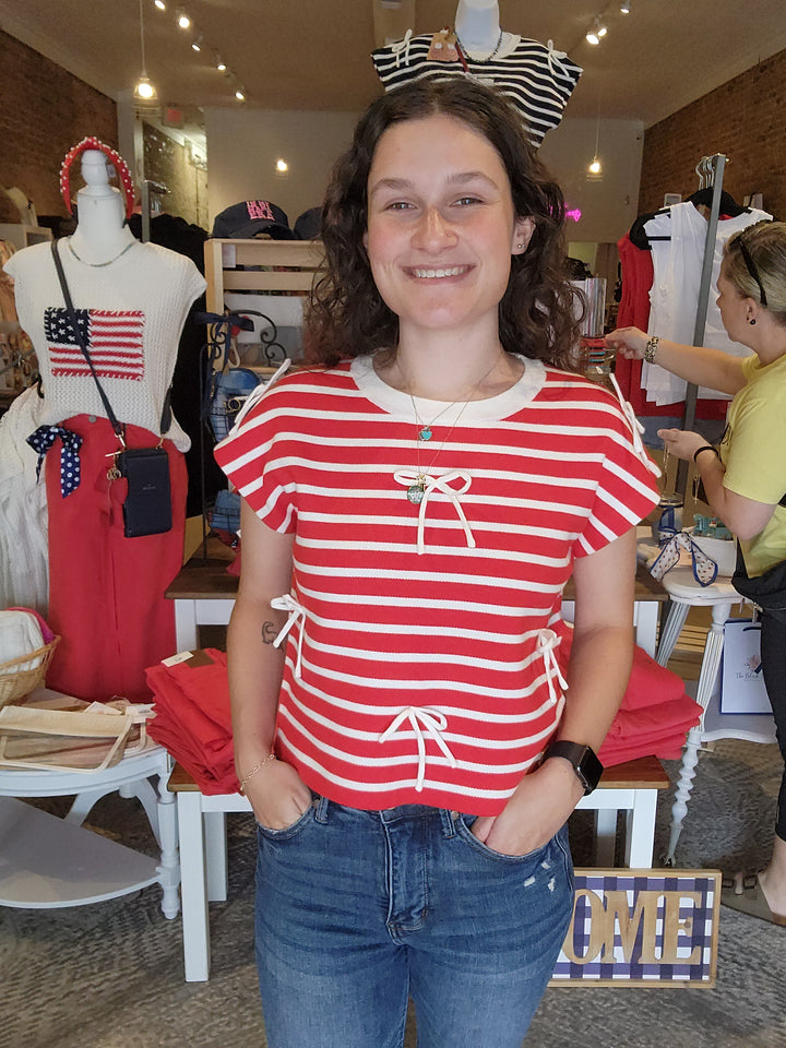 Stripe Bow Top