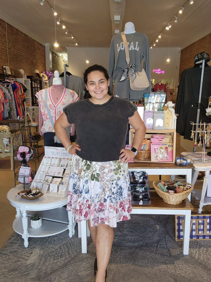 Tiered Floral Skirt with Shorts
