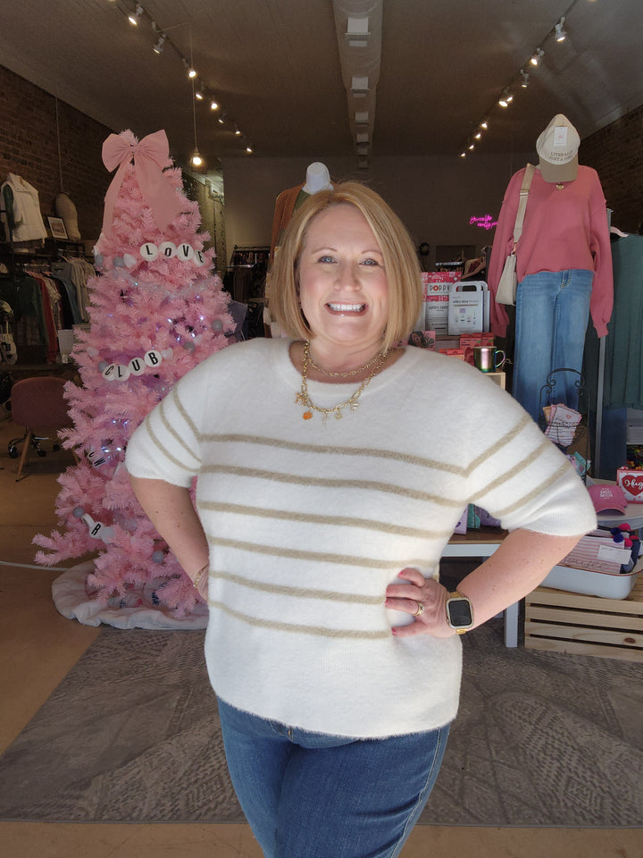 Cloud Nine Stripe Knit Top