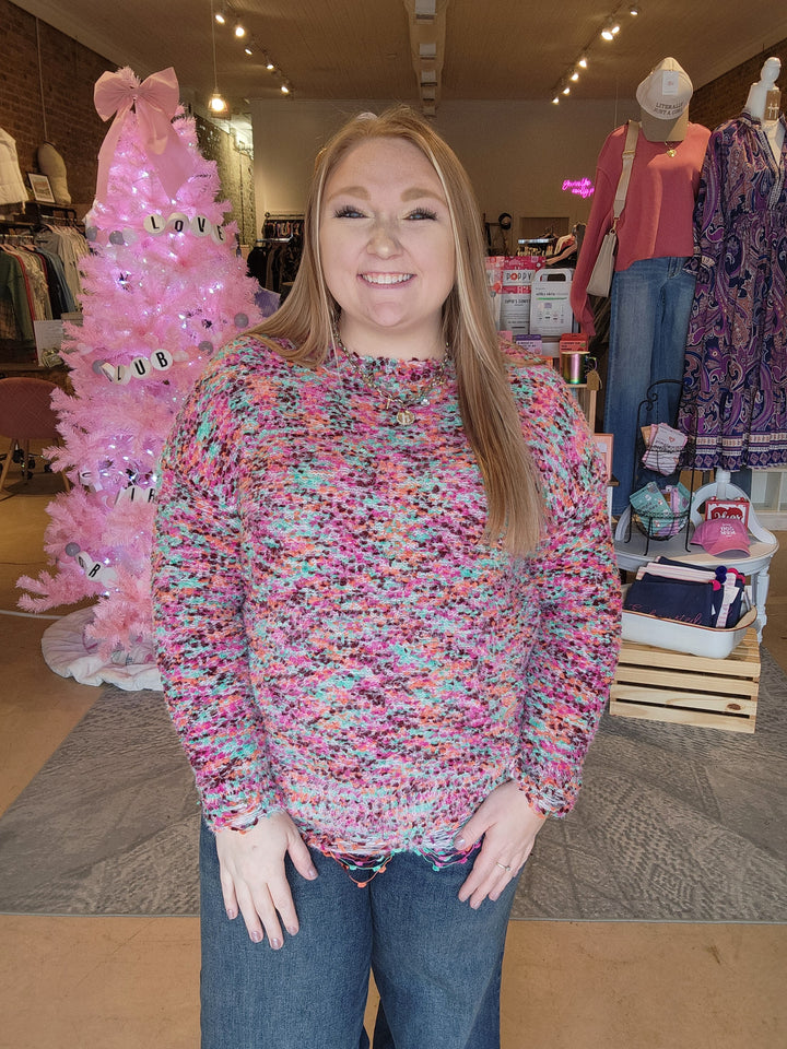 Multi Color Popcorn Sweater