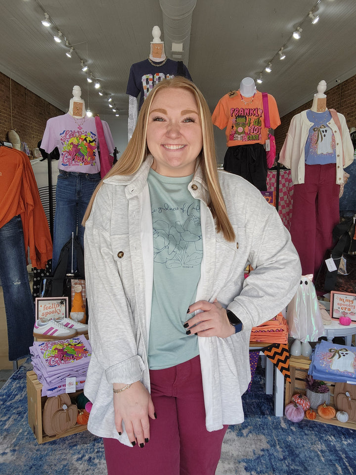 Heathered Button Down Shacket