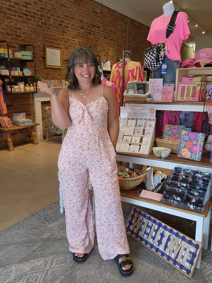 Pink Floral Jumpsuit
