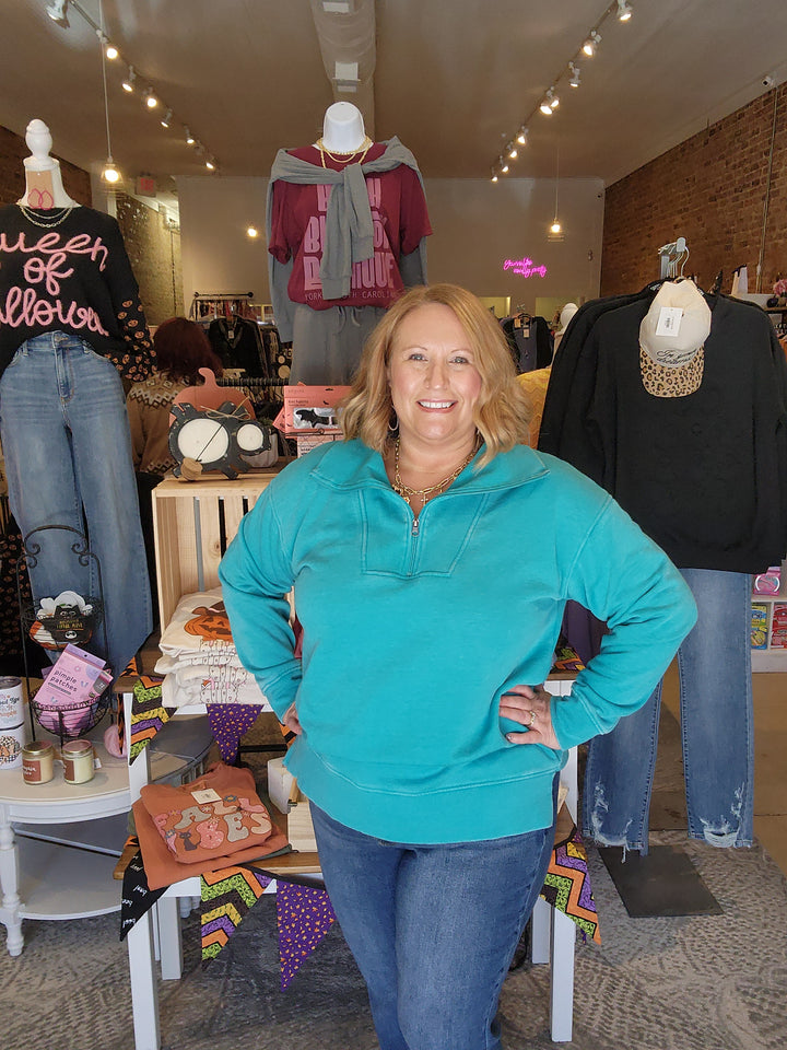 Turquoise Quarter Zip