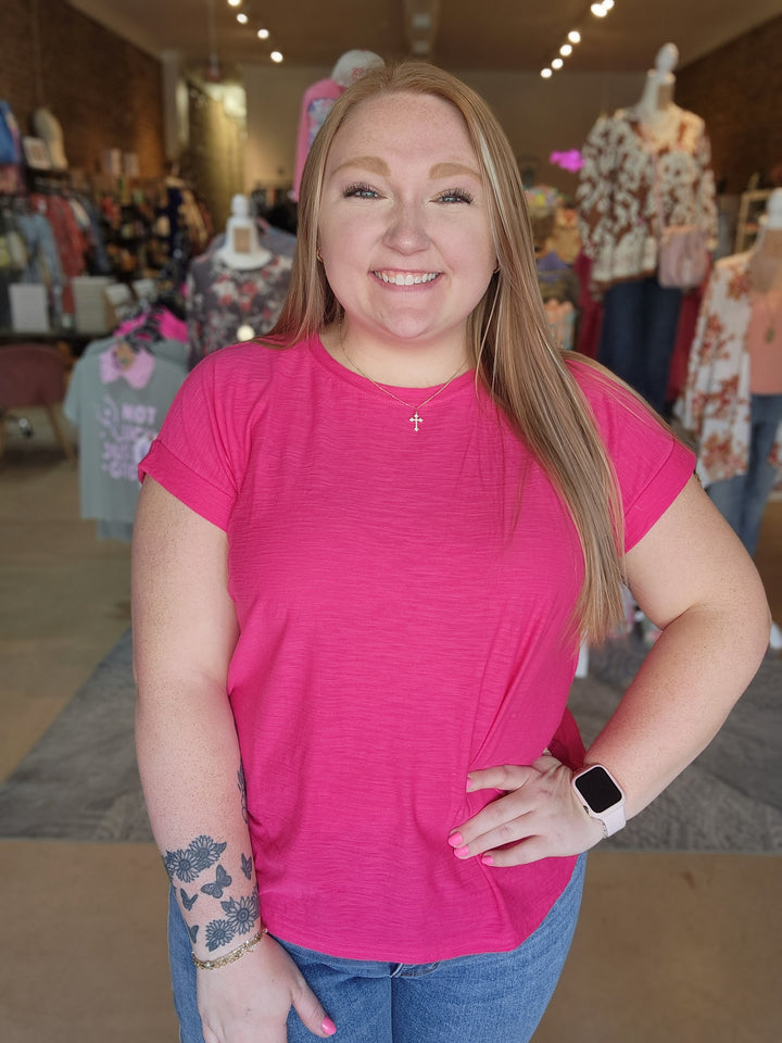 Roll Cuff Slub Tee 2