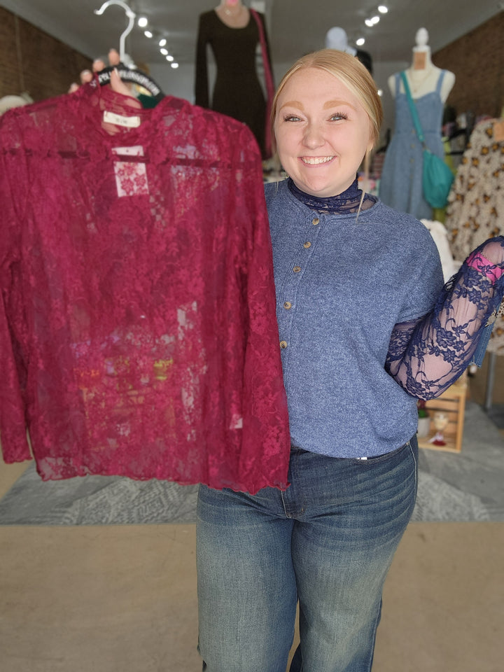 Floral Lace Mesh Top