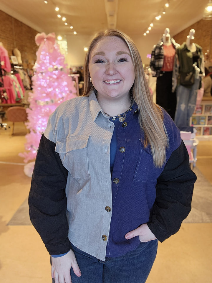 Corded Colorblock Shacket