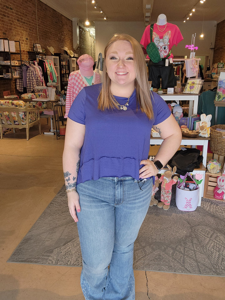 Purple Slinky Crop Tee