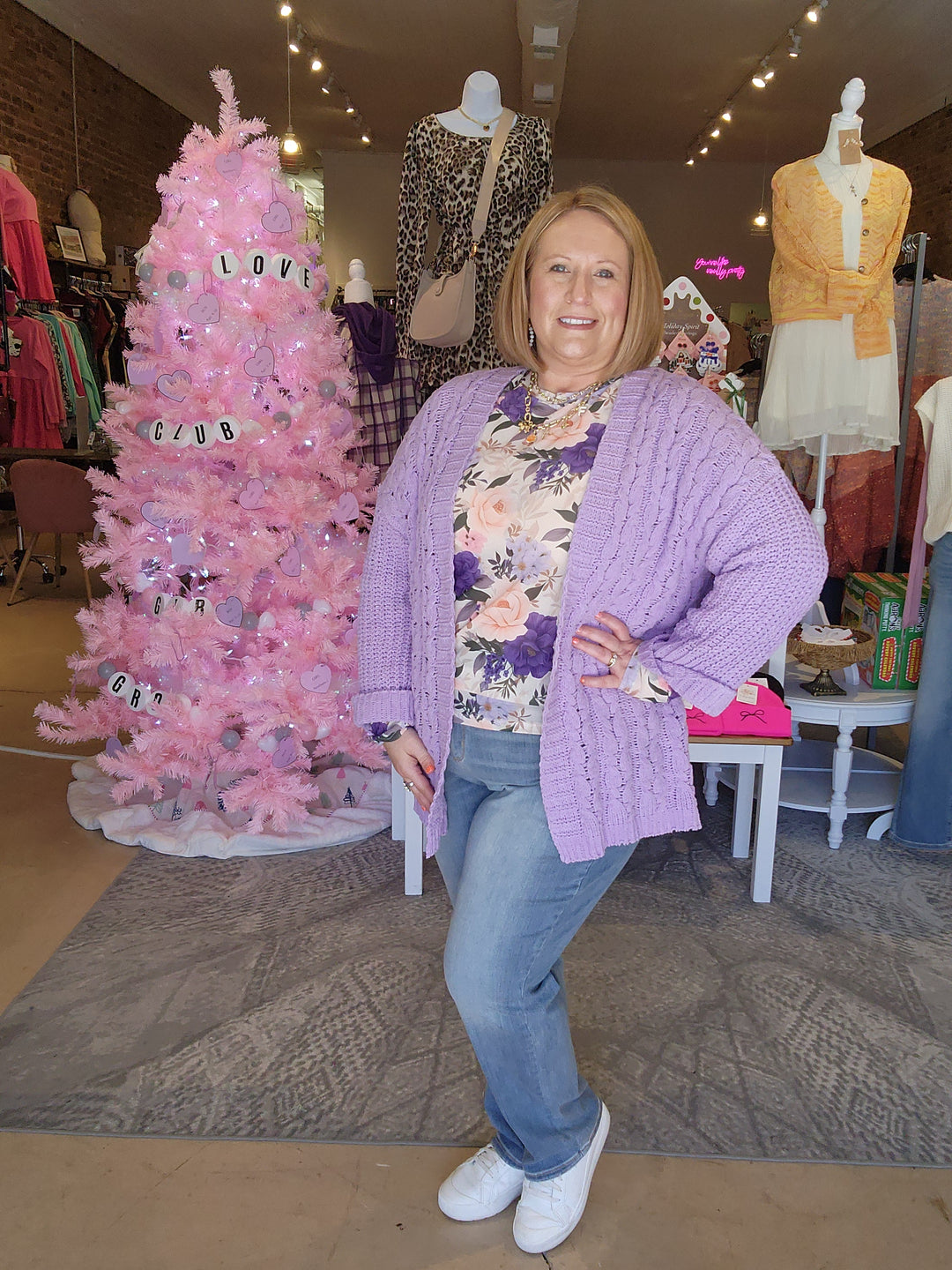 Purple Chenielle Feel Cardigan