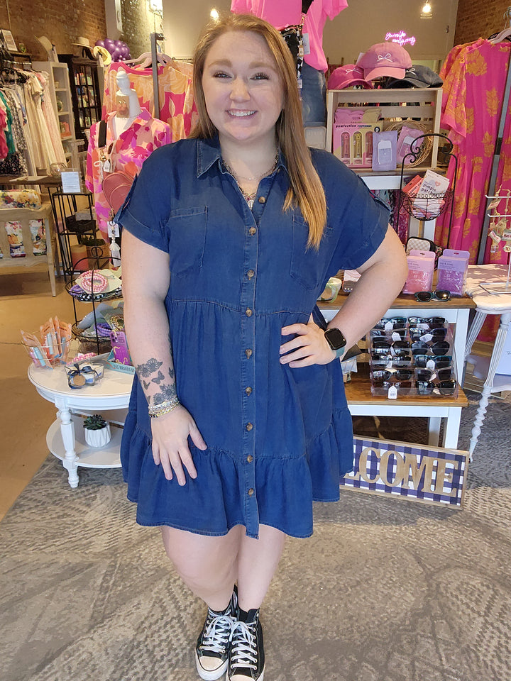 Dark Chambray Shirt Dress