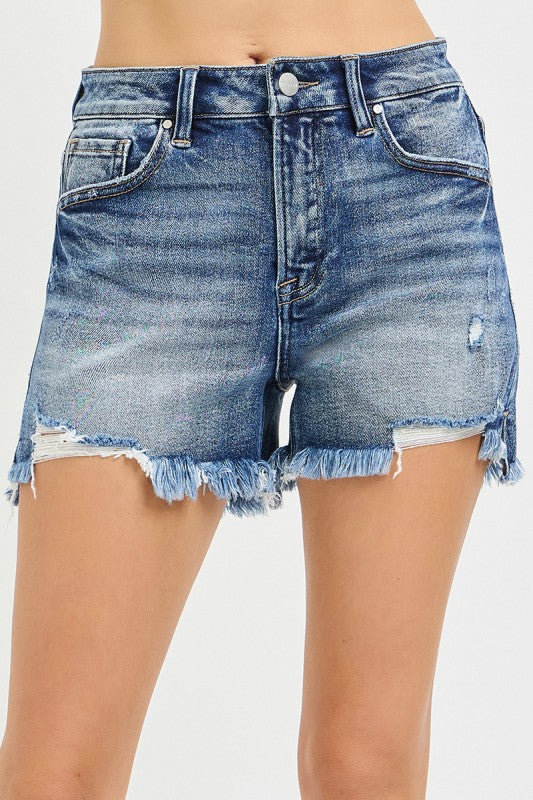 Risen Distressed Step Side Shorts